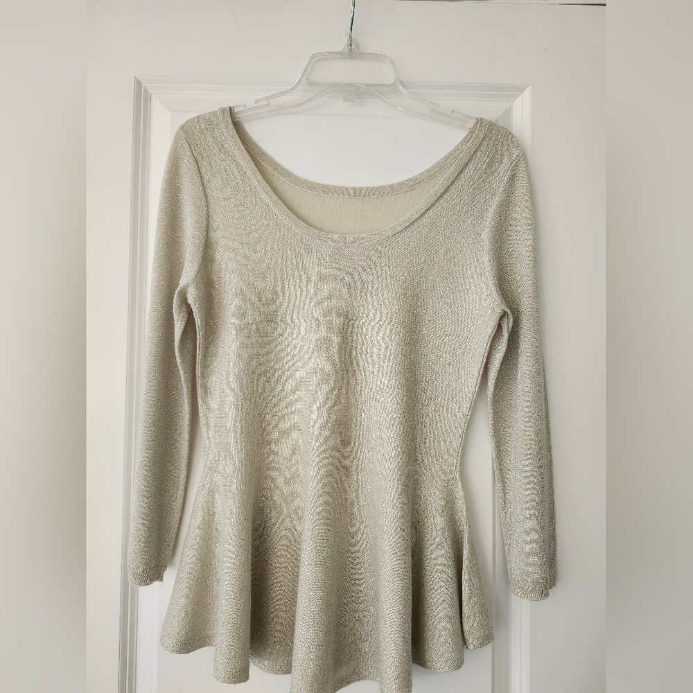 Philosophy CASHMERE peplum Top NWT